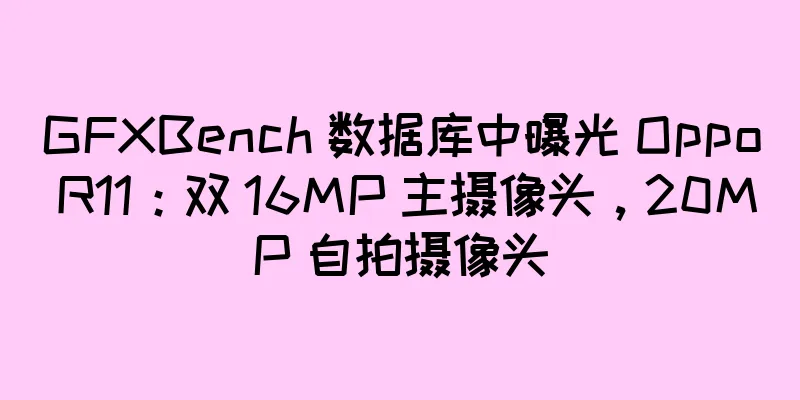 GFXBench 数据库中曝光 Oppo R11：双 16MP 主摄像头，20MP 自拍摄像头