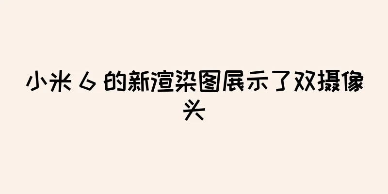 小米 6 的新渲染图展示了双摄像头