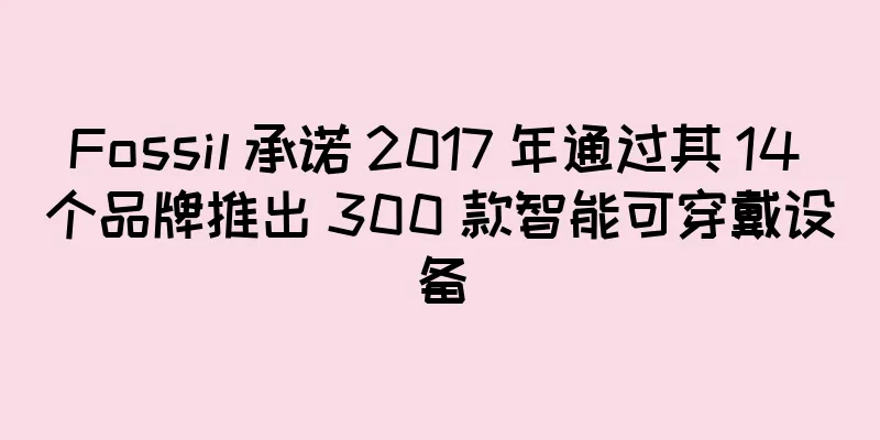 Fossil 承诺 2017 年通过其 14 个品牌推出 300 款智能可穿戴设备