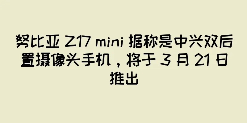 努比亚 Z17 mini 据称是中兴双后置摄像头手机，将于 3 月 21 日推出