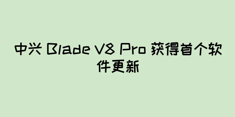 中兴 Blade V8 Pro 获得首个软件更新