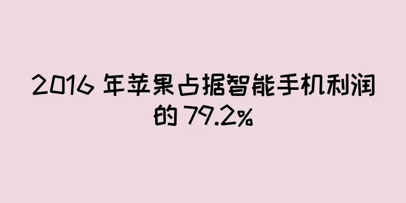 2016 年苹果占据智能手机利润的 79.2%