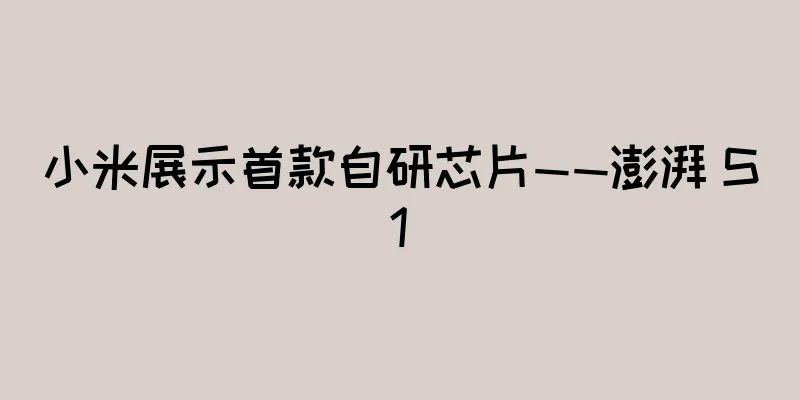 小米展示首款自研芯片——澎湃 S1