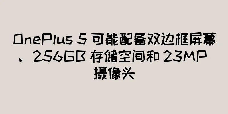 OnePlus 5 可能配备双边框屏幕、256GB 存储空间和 23MP 摄像头