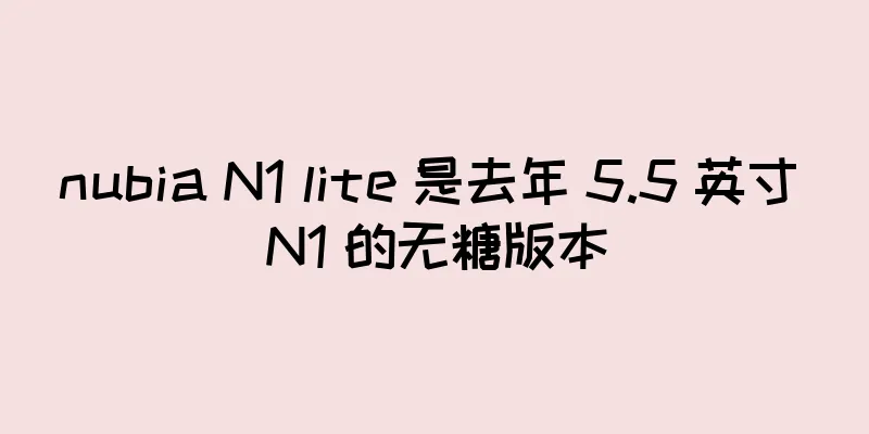 nubia N1 lite 是去年 5.5 英寸 N1 的无糖版本