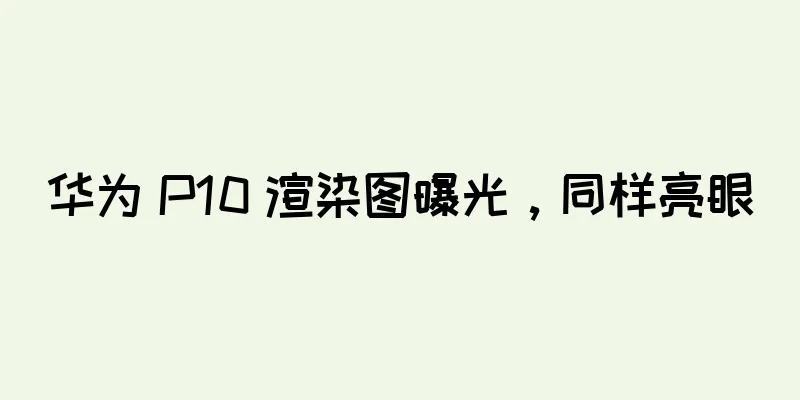 华为 P10 渲染图曝光，同样亮眼
