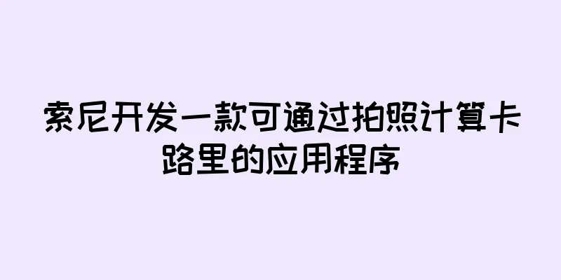 索尼开发一款可通过拍照计算卡路里的应用程序