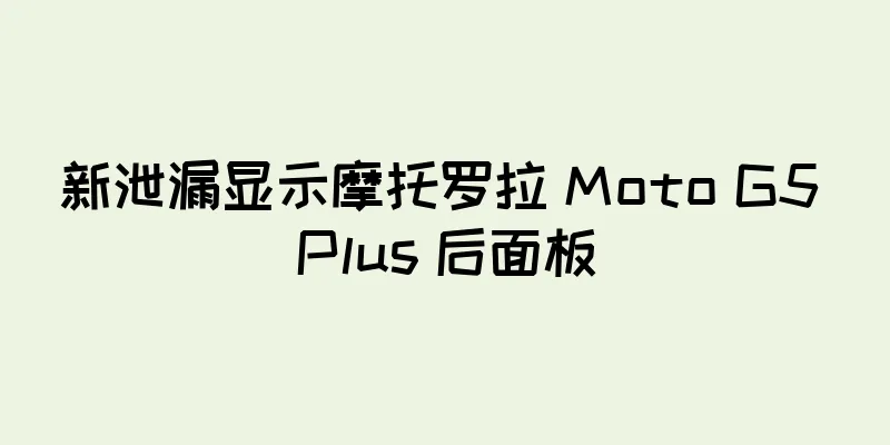 新泄漏显示摩托罗拉 Moto G5 Plus 后面板