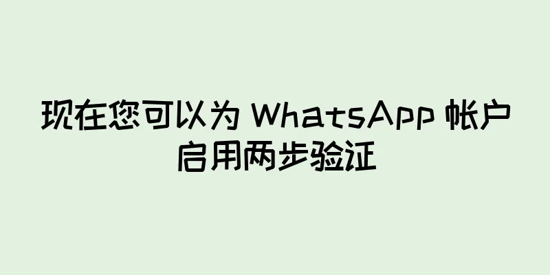 现在您可以为 WhatsApp 帐户启用两步验证