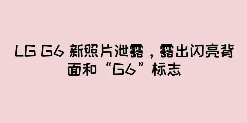LG G6 新照片泄露，露出闪亮背面和“G6”标志