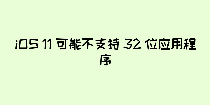 iOS 11 可能不支持 32 位应用程序
