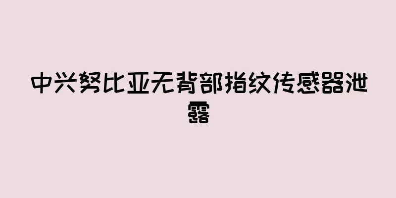 中兴努比亚无背部指纹传感器泄露