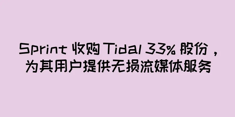 Sprint 收购 Tidal 33% 股份，为其用户提供无损流媒体服务