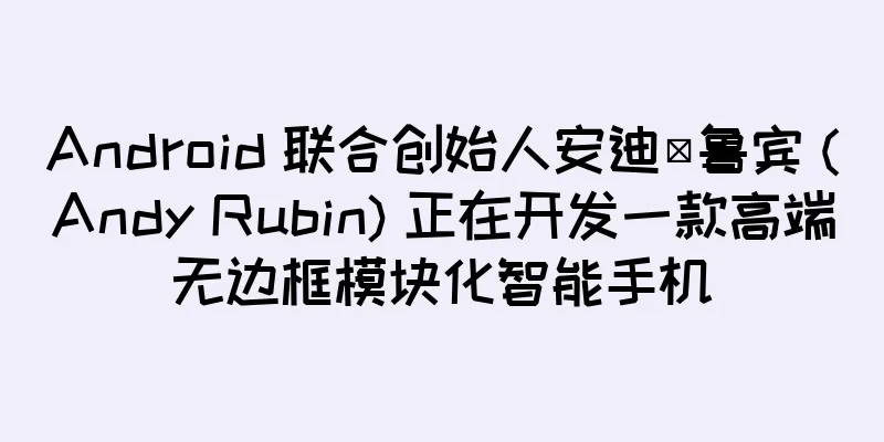 Android 联合创始人安迪·鲁宾 (Andy Rubin) 正在开发一款高端无边框模块化智能手机