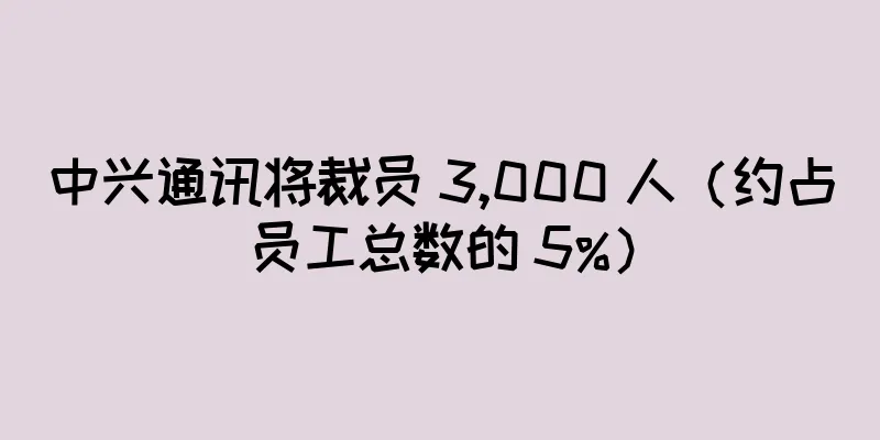 中兴通讯将裁员 3,000 人（约占员工总数的 5%）