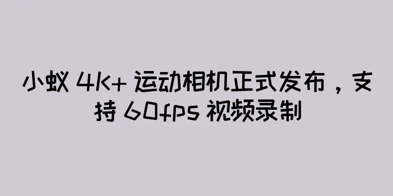 小蚁 4K+ 运动相机正式发布，支持 60fps 视频录制