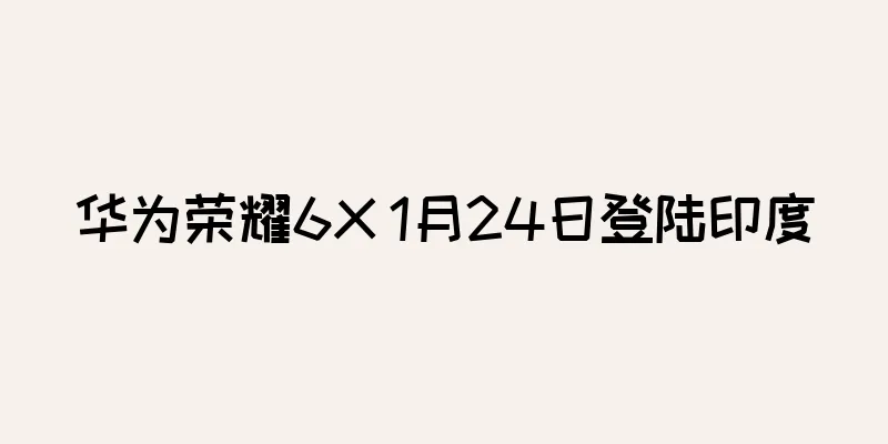 华为荣耀6X 1月24日登陆印度