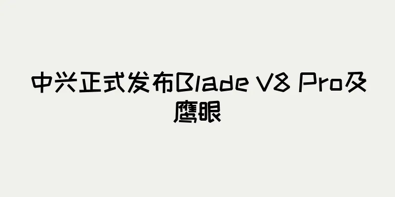 中兴正式发布Blade V8 Pro及鹰眼