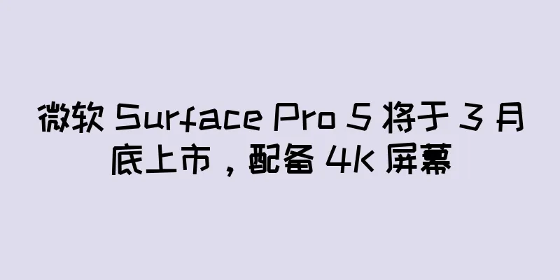 微软 Surface Pro 5 将于 3 月底上市，配备 4K 屏幕