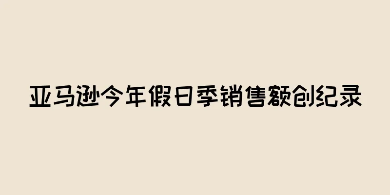 亚马逊今年假日季销售额创纪录