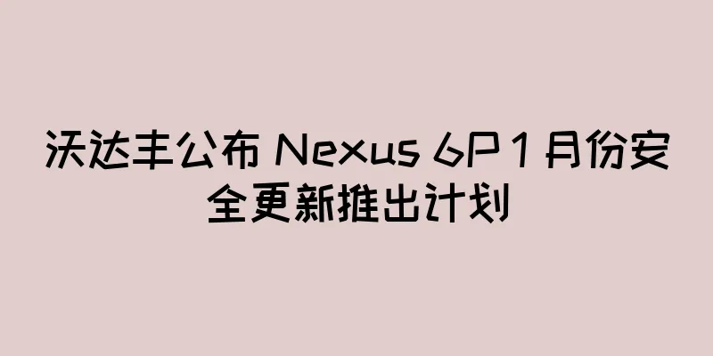 沃达丰公布 Nexus 6P 1 月份安全更新推出计划