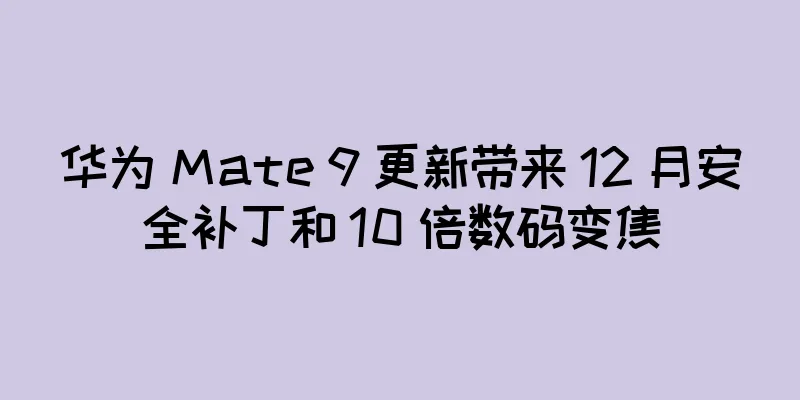 华为 Mate 9 更新带来 12 月安全补丁和 10 倍数码变焦
