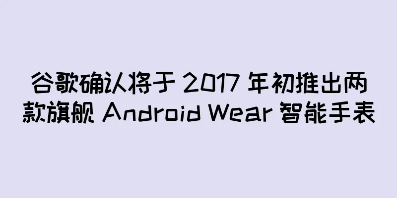 谷歌确认将于 2017 年初推出两款旗舰 Android Wear 智能手表