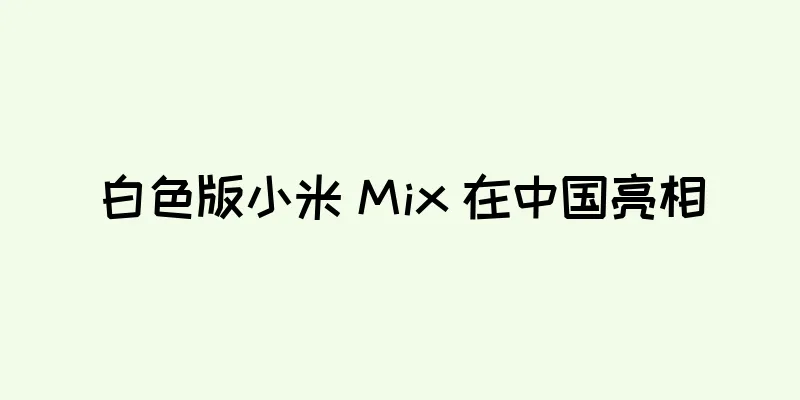 白色版小米 Mix 在中国亮相