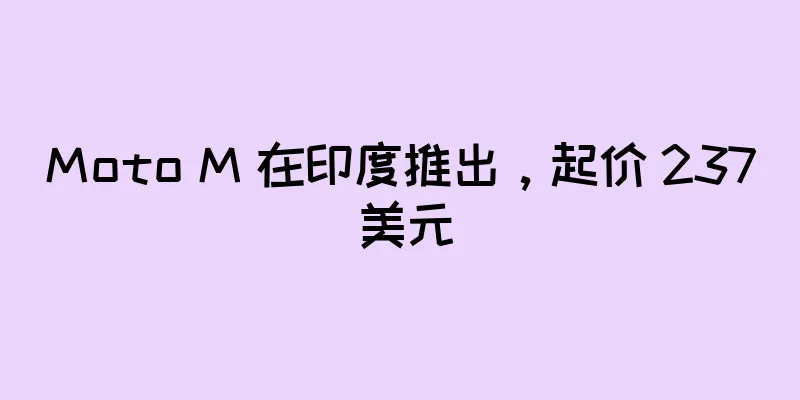 Moto M 在印度推出，起价 237 美元
