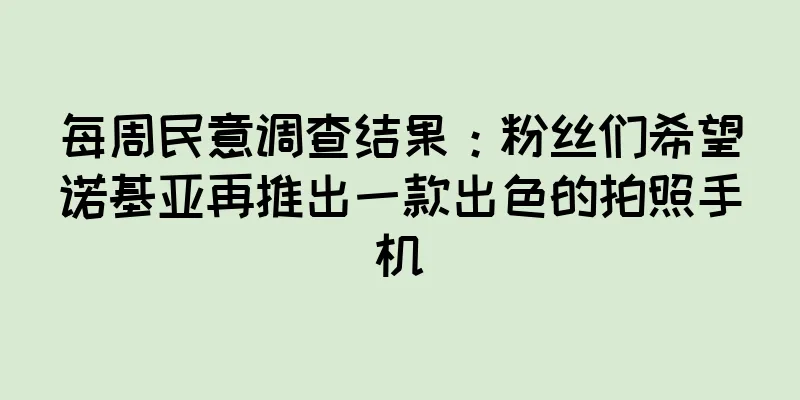 每周民意调查结果：粉丝们希望诺基亚再推出一款出色的拍照手机