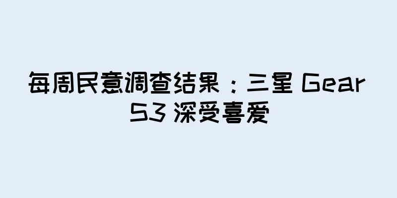 每周民意调查结果：三星 Gear S3 深受喜爱