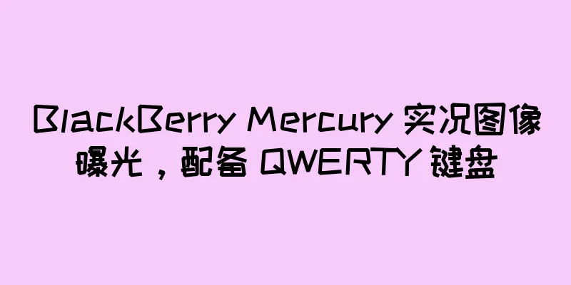 BlackBerry Mercury 实况图像曝光，配备 QWERTY 键盘