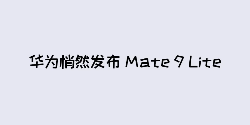 华为悄然发布 Mate 9 Lite