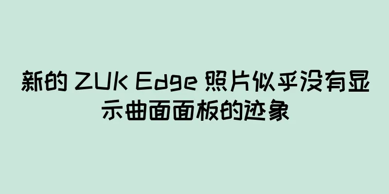 新的 ZUK Edge 照片似乎没有显示曲面面板的迹象