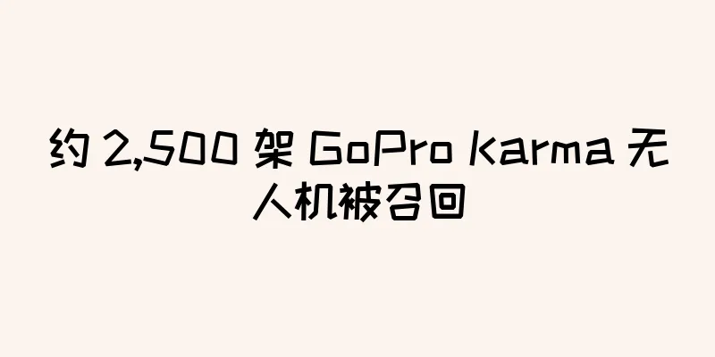 约 2,500 架 GoPro Karma 无人机被召回