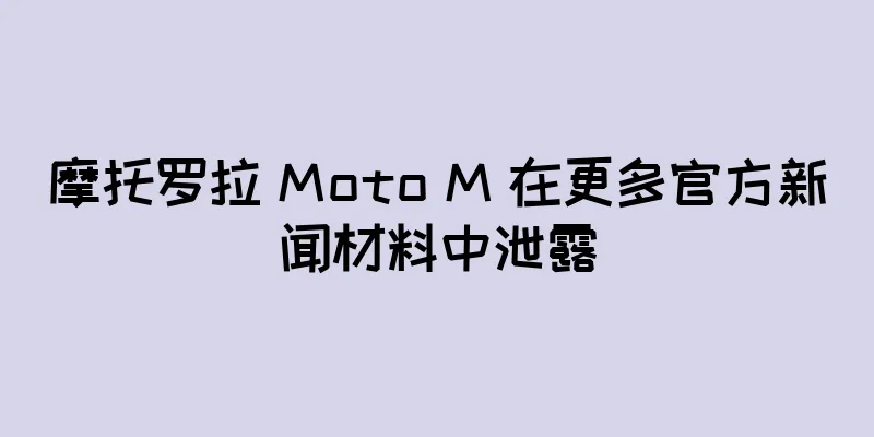 摩托罗拉 Moto M 在更多官方新闻材料中泄露