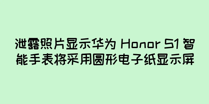 泄露照片显示华为 Honor S1 智能手表将采用圆形电子纸显示屏