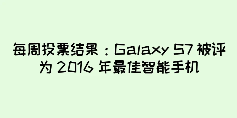 每周投票结果：Galaxy S7 被评为 2016 年最佳智能手机