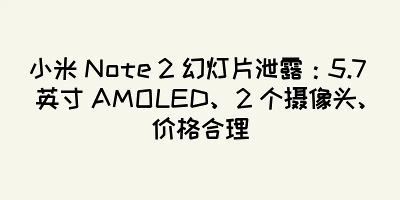 小米 Note 2 幻灯片泄露：5.7 英寸 AMOLED、2 个摄像头、价格合理