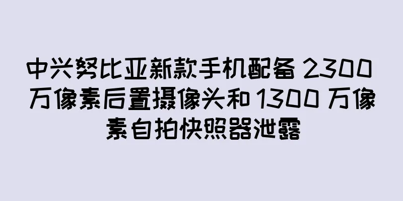 中兴努比亚新款手机配备 2300 万像素后置摄像头和 1300 万像素自拍快照器泄露