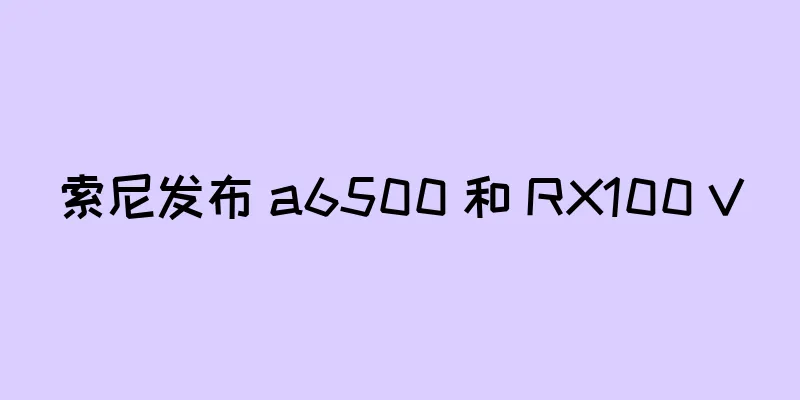 索尼发布 a6500 和 RX100 V