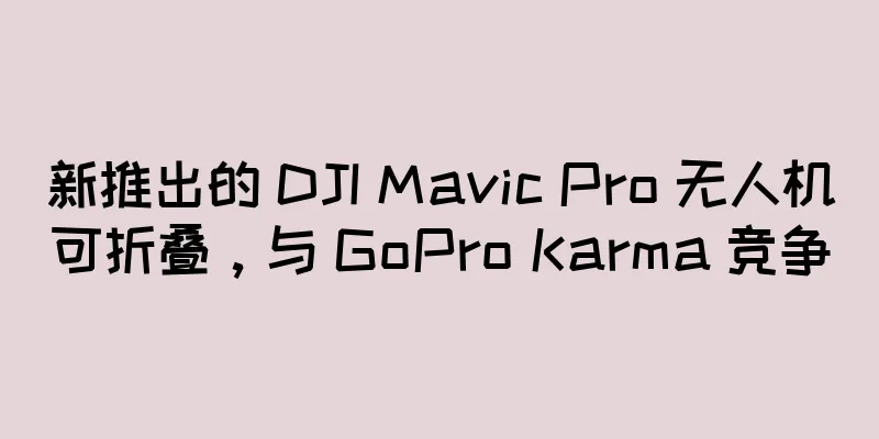 新推出的 DJI Mavic Pro 无人机可折叠，与 GoPro Karma 竞争