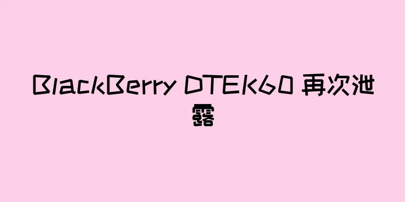 BlackBerry DTEK60 再次泄露
