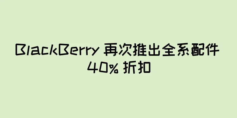 BlackBerry 再次推出全系配件 40% 折扣