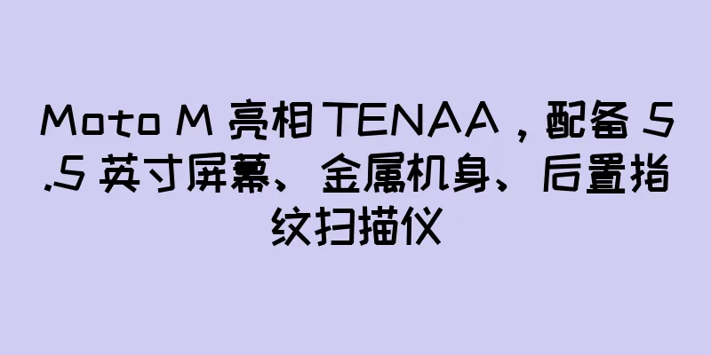 Moto M 亮相 TENAA，配备 5.5 英寸屏幕、金属机身、后置指纹扫描仪