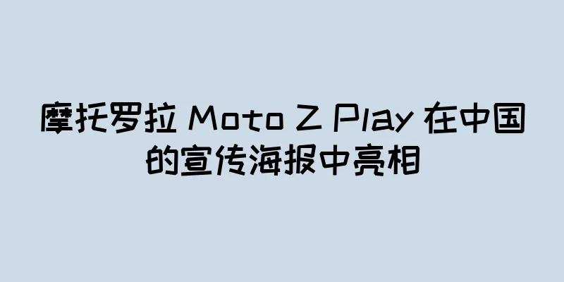 摩托罗拉 Moto Z Play 在中国的宣传海报中亮相