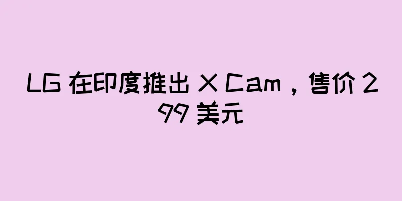 LG 在印度推出 X Cam，售价 299 美元