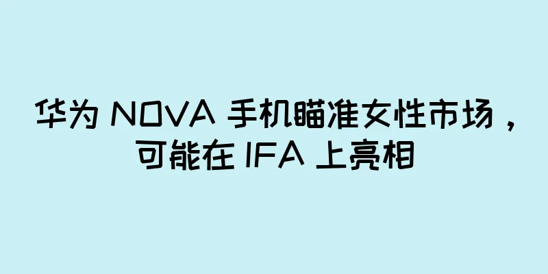 华为 NOVA 手机瞄准女性市场，可能在 IFA 上亮相