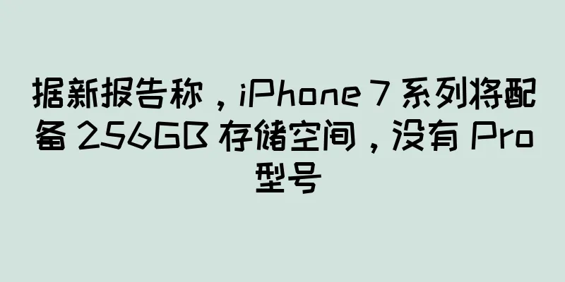 据新报告称，iPhone 7 系列将配备 256GB 存储空间，没有 Pro 型号