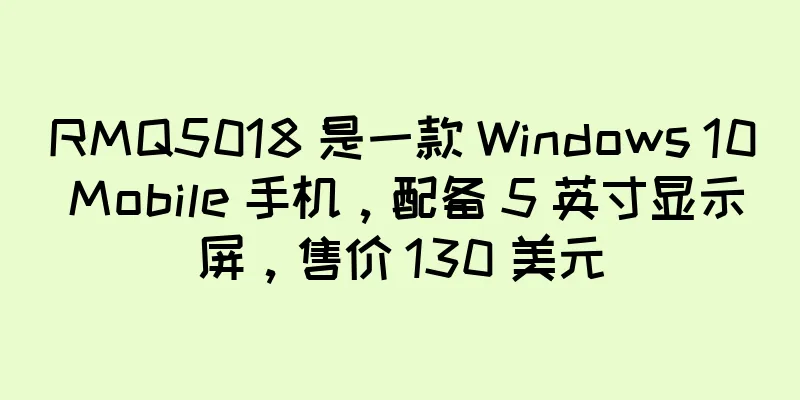 RMQ5018 是一款 Windows 10 Mobile 手机，配备 5 英寸显示屏，售价 130 美元